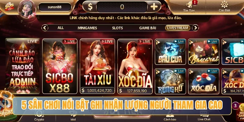 5 sân chơi nổi bật ghi nhận lượng người tham gia cao