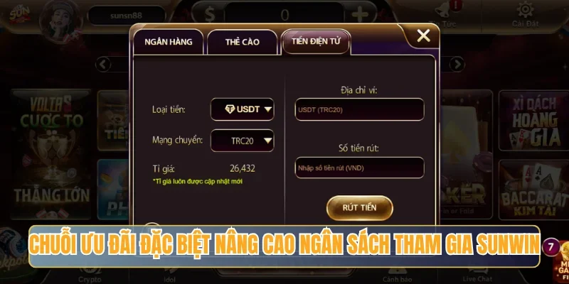 Chuỗi ưu đãi đặc biệt nâng cao ngân sách tham gia Sunwin