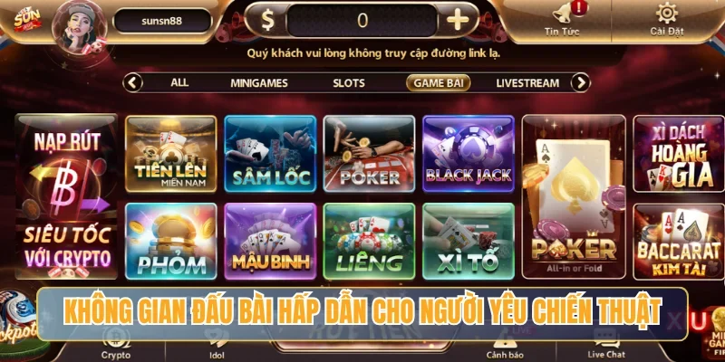 Không gian đấu bài hấp dẫn dành cho người yêu chiến thuật