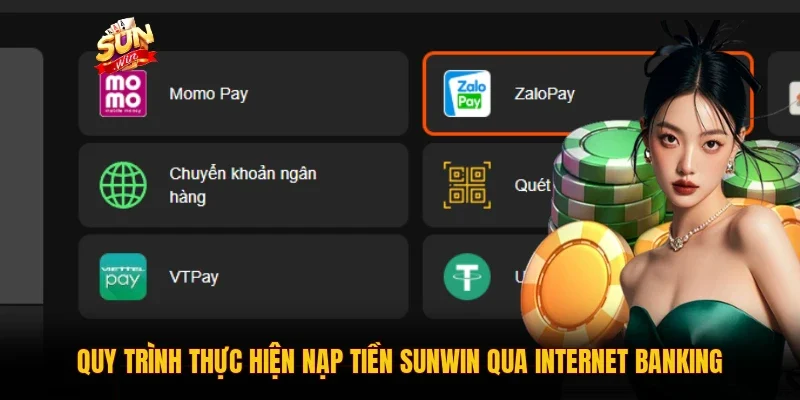Quy trình thực hiện nạp tiền Sunwin qua Internet Banking